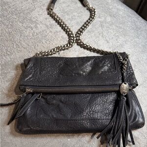 Olivia Harris Charcoal Leather Crossbody Bag